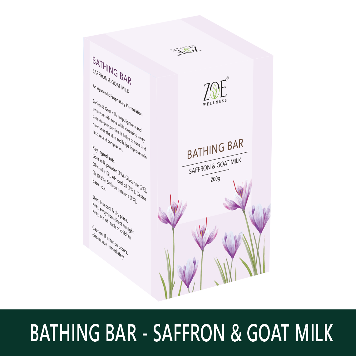 BATHING BAR - SAFFRON & GOAT MILK (200GM)